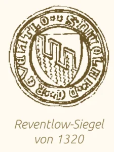 historisches Siegel der Erstbesitzer vom Herrenhaus Brookhusen mit Ferienwohnungen von 1320