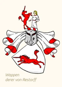 Familienwappen der letzten adligen Besitzer des Herrenhauses Brookhusen mit Ferienwohnungen