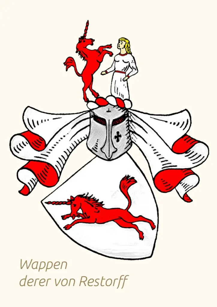 Familienwappen der letzten adligen Besitzer des Herrenhauses Brookhusen mit Ferienwohnungen